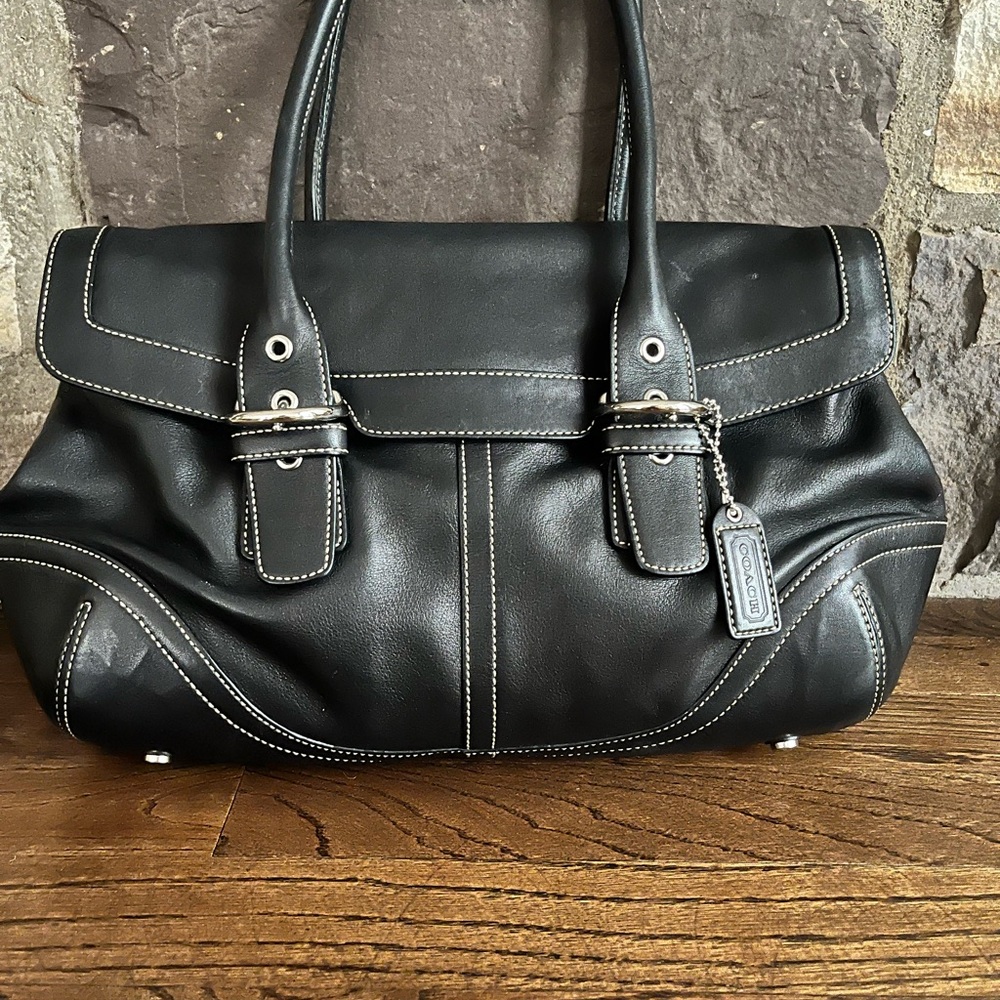 Coach Black Leather Hampton Soho 9636 Bag